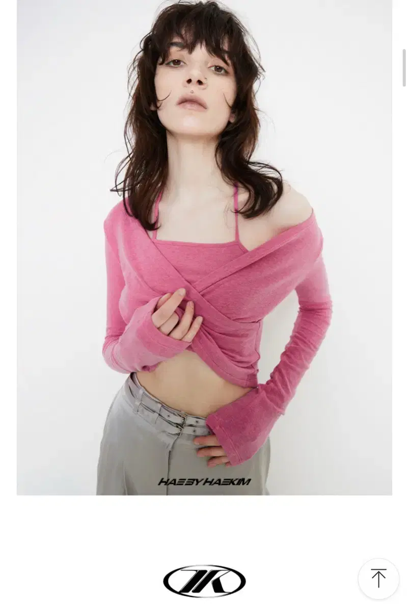 해바이해킴 HALTER NECK LAYERED JERSEY TOP_PIN